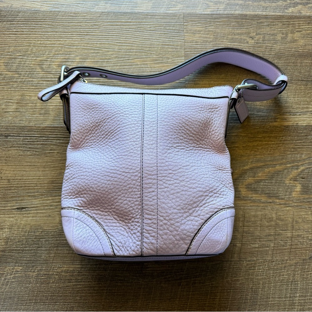 Coach Pebbled Leather Cross Body Bag in Lilac